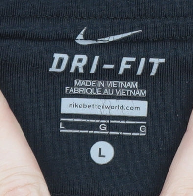 Nike Women's Black Dri-Fit Capri Leggings Size L Stretch Running