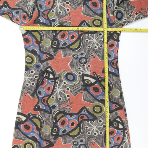 Vegas Collection Women Multicoloured XL Shift Dress Retro Print