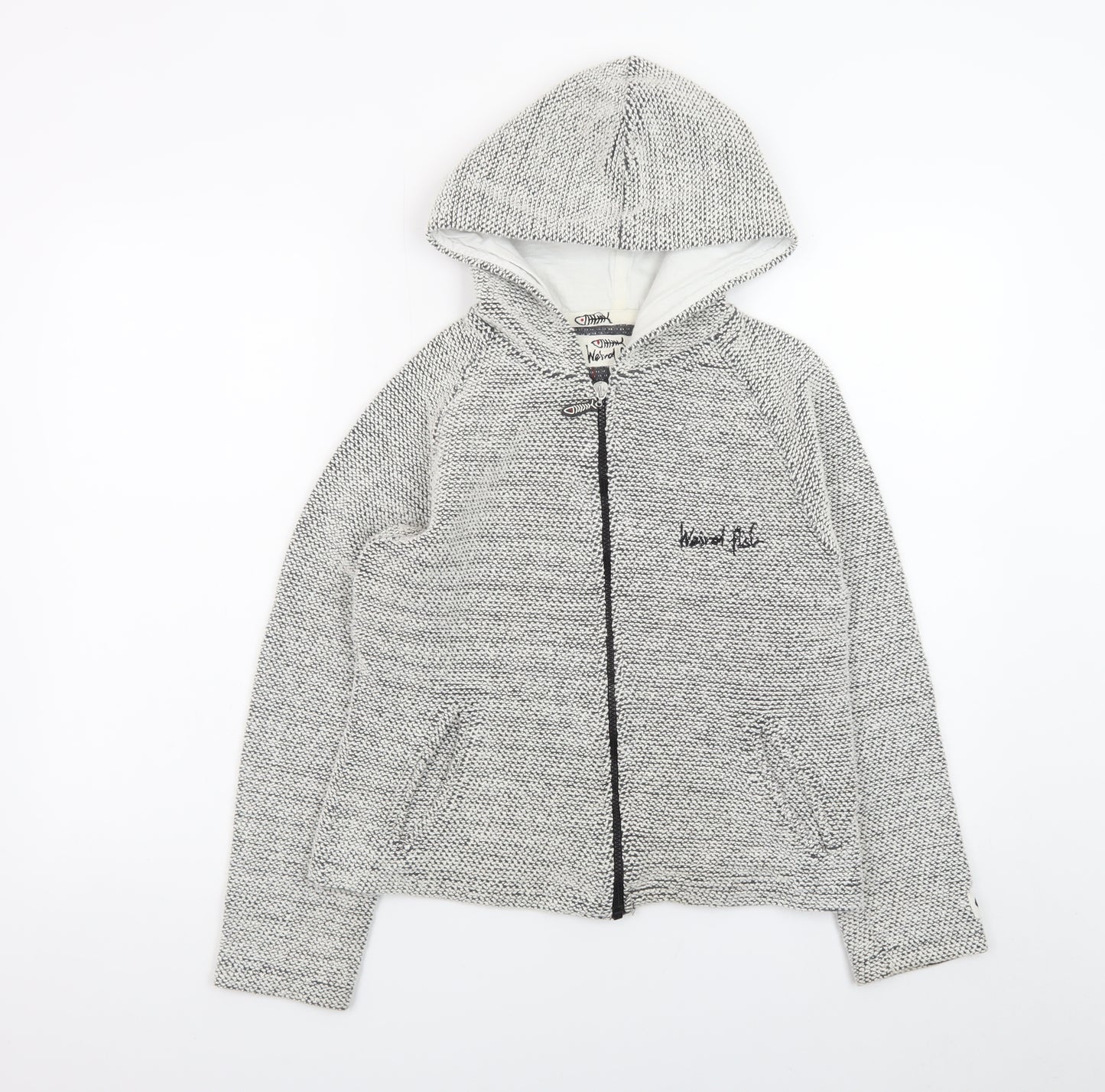 Weird Fish Womens Grey Full Zip Hoodie Medium Cotton Blend