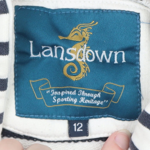 Lansdown Womens Navy & White Striped Hoodie Size 12 Cotton Blend