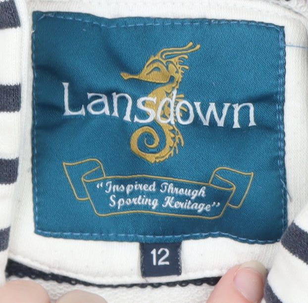 Lansdown Womens Navy & White Striped Hoodie Size 12 Cotton Blend