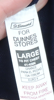 St. Bernard for Dunnes Men’s Blue Mustard Cotton Striped Crew Neck Jumper L