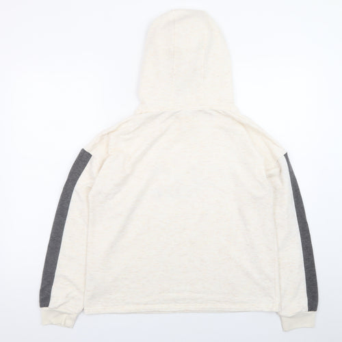 Jeff & Co Women Beige Hoodie Size 12-14 Self Love Club Print