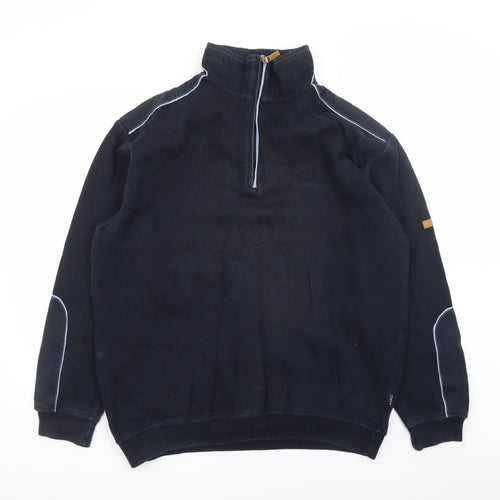 Coney Island New York Men's Blue XL 1/4 Zip Cotton Pullover Jumper