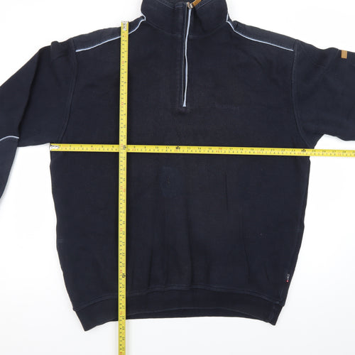Coney Island New York Men's Blue XL 1/4 Zip Cotton Pullover Jumper