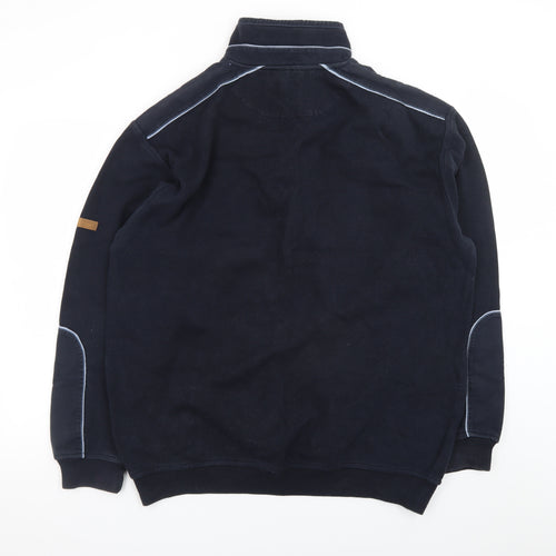 Coney Island New York Men's Blue XL 1/4 Zip Cotton Pullover Jumper