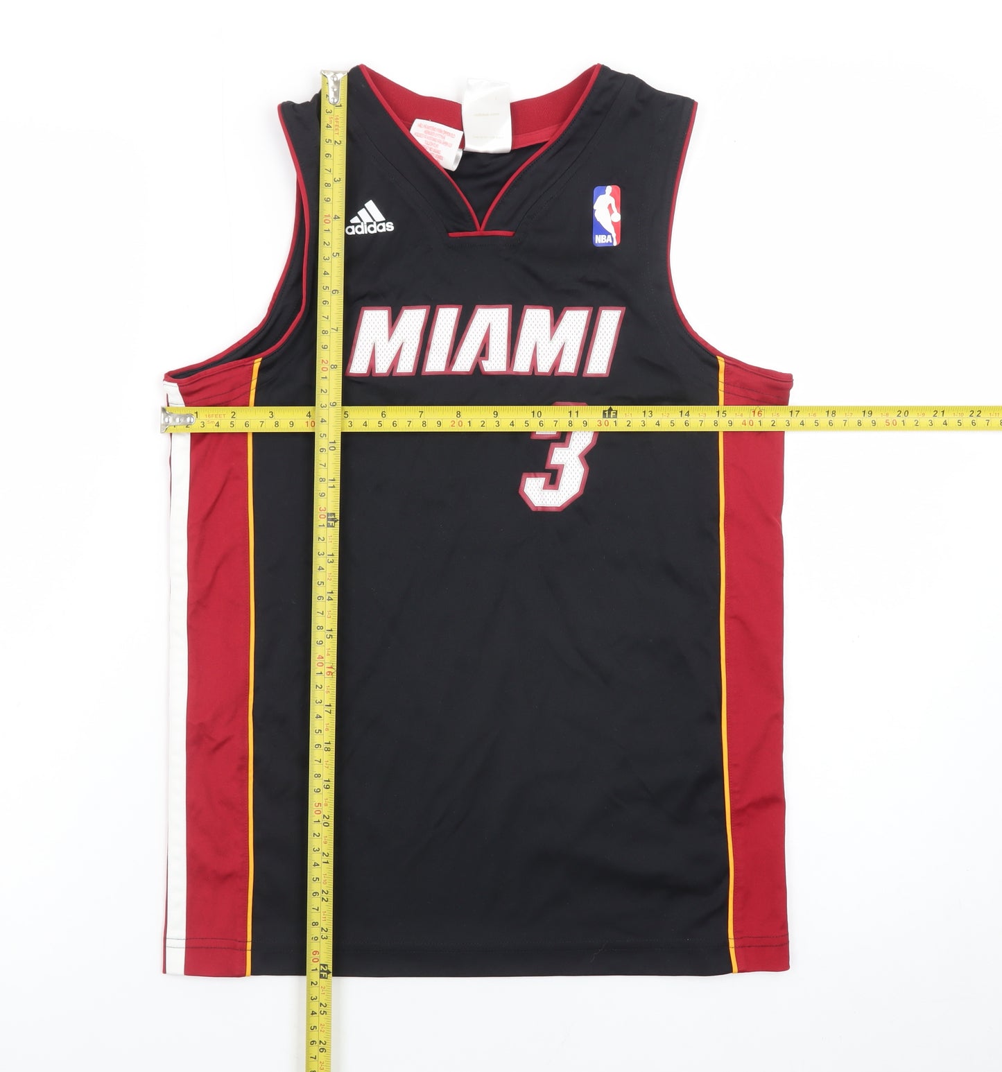 Adidas Boys Black Miami Heat Basketball Jersey Tank Top 11-12 Years