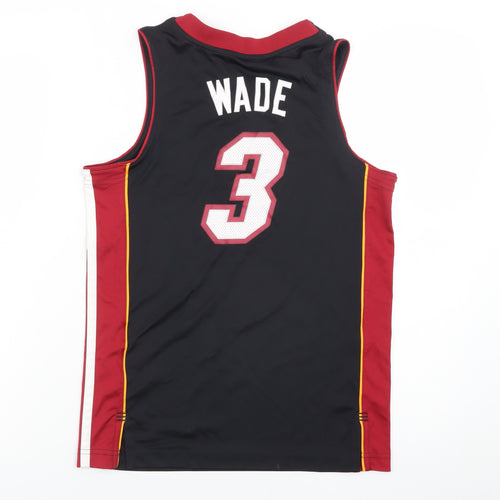Adidas Boys Black Miami Heat Basketball Jersey Tank Top 11-12 Years