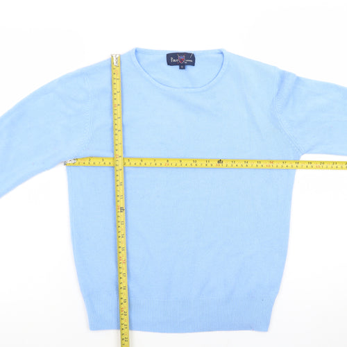 Polo Womens Blue 100% Cashmere Crew Neck Jumper Size S
