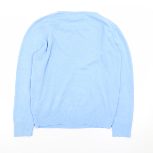 Polo Womens Blue 100% Cashmere Crew Neck Jumper Size S