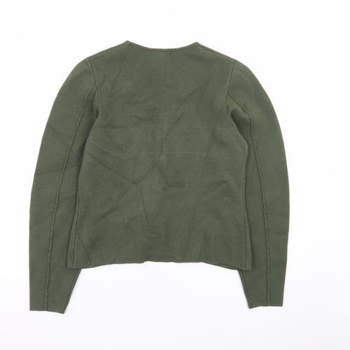 Marks and Spencer Women’s Green Cardigan Small Tight-Knit Crew Neck