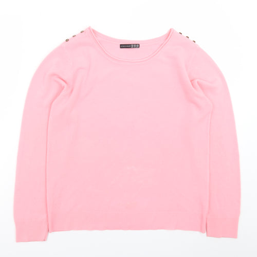 Atmosphere Women Pink Crew Neck Long Sleeve Pullover Jumper Size 14