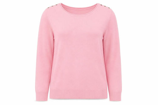 Front view of Atmosphere Women Pink Crew Neck Long Sleeve jumper, size 14
