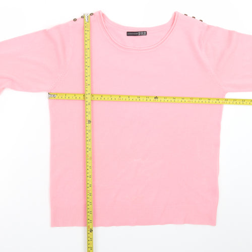 Atmosphere Women Pink Crew Neck Long Sleeve Pullover Jumper Size 14