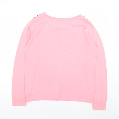 Atmosphere Women Pink Crew Neck Long Sleeve Pullover Jumper Size 14