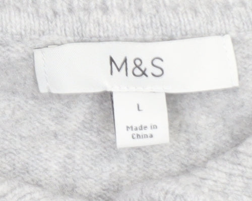 Marks and Spencer Womens Grey Collared Short Sleeve Cardigan L
