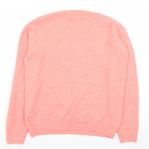 L.O.G.G. Womens Pink Mickey Mouse Crew Neck Pullover Jumper Size 8