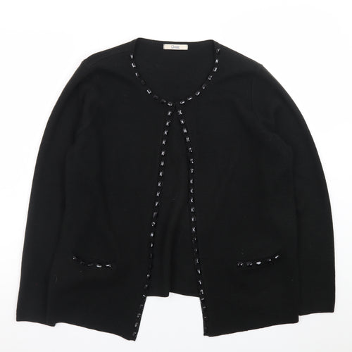 Marks and Spencer Women Black Size 18 Cardigan with Beaded Trim