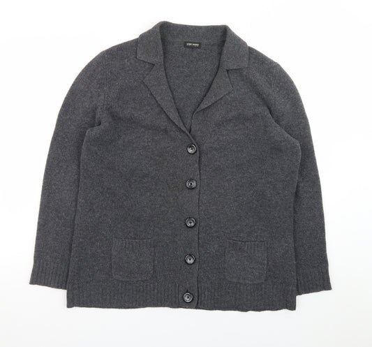 Gerry Weber Women’s Grey Wool Collared Long Sleeve Cardigan Size 18