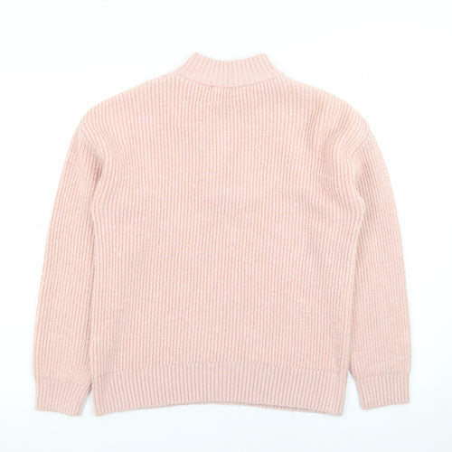 Marks and Spencer Women’s Pink Mock Neck Half Zip Jumper Size 10