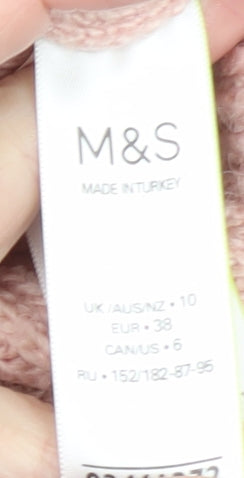 Marks and Spencer Women’s Pink Mock Neck Half Zip Jumper Size 10