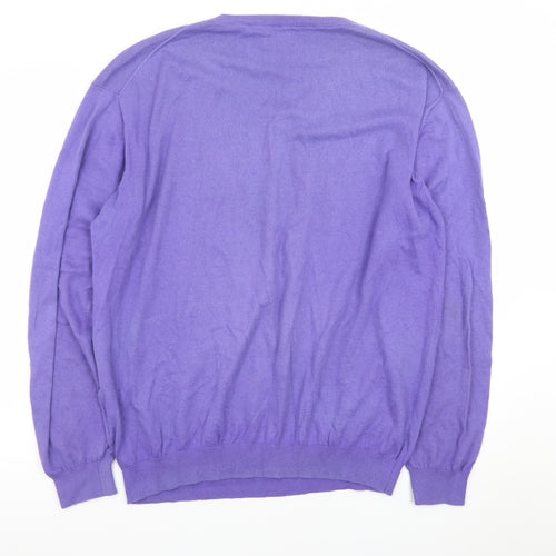 PING Men’s Purple V-Neck Cotton Blend Golf Jumper XL