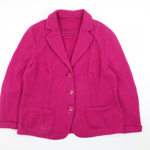 Bianca Women’s Fuchsia Wool Blazer Jacket Size 18 Classic Style