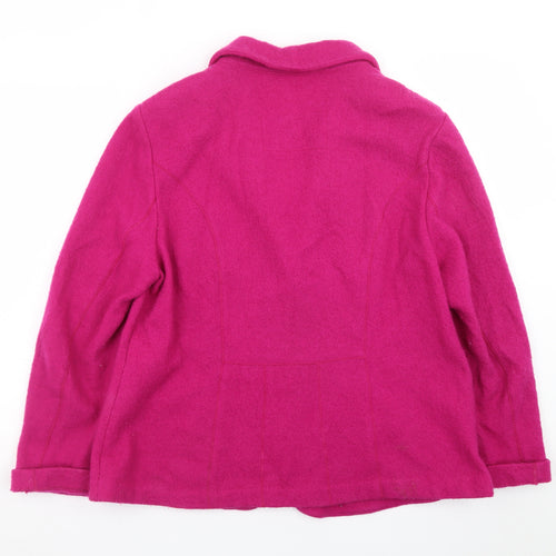 Bianca Women’s Fuchsia Wool Blazer Jacket Size 18 Classic Style