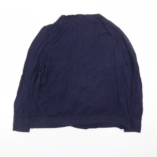 Gap Womens Blue Cotton V-Neck Button Cardigan Size L