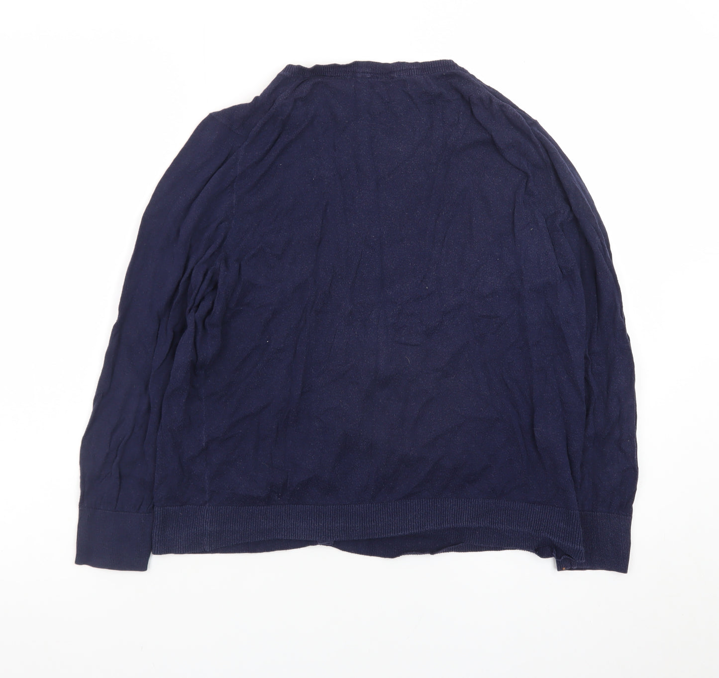 Gap Womens Blue Cotton V-Neck Button Cardigan Size L