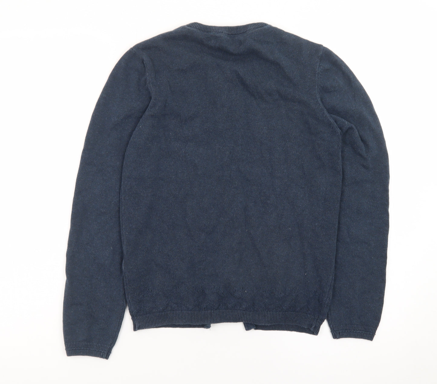 Brakeburn Womens Blue Crew Neck Button Cardigan Size M