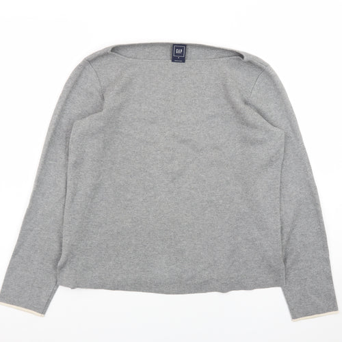 GAP Womens Grey Medium Pullover Jumper Boat Neck Knit
