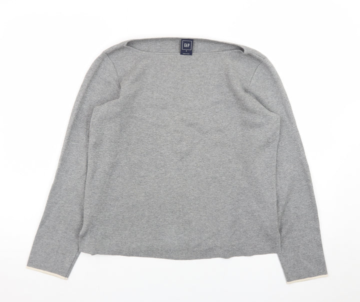 GAP Womens Grey Medium Pullover Jumper Boat Neck Knit