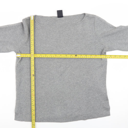 GAP Womens Grey Medium Pullover Jumper Boat Neck Knit