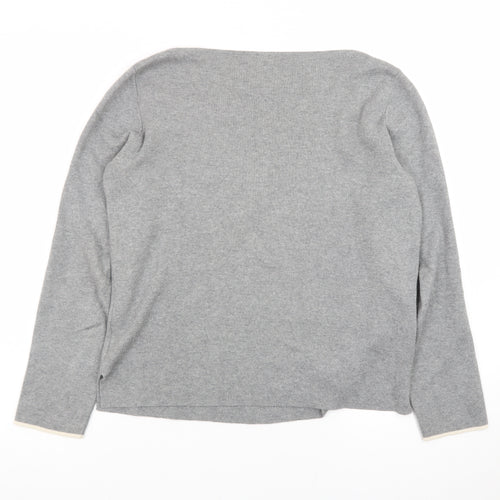 GAP Womens Grey Medium Pullover Jumper Boat Neck Knit