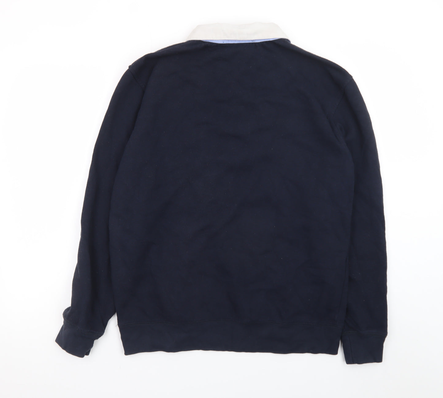 Paul Costelloe Men’s Blue Long Sleeve Rugby Polo Shirt M