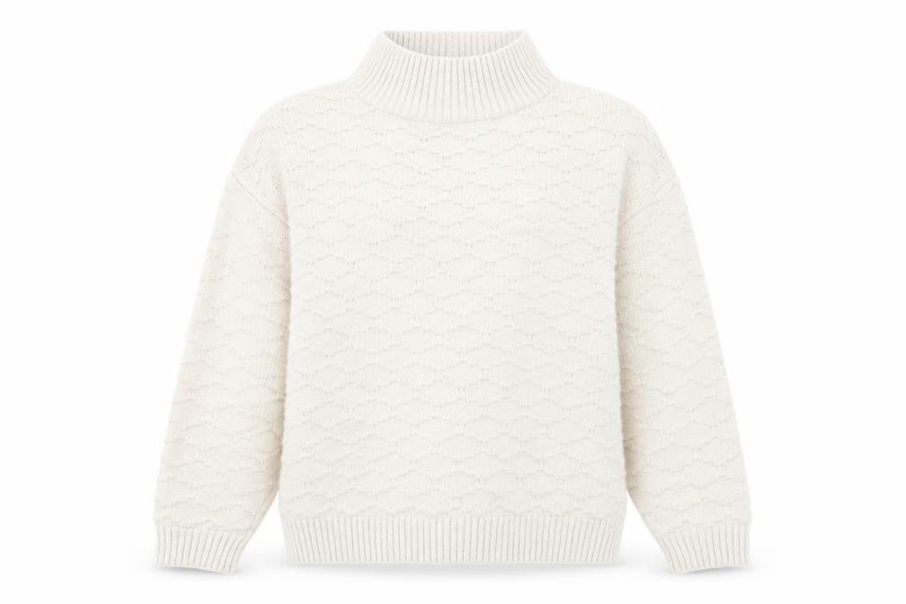 Front view of Next Women Ivory Mock Neck Knit Jumper, size M
