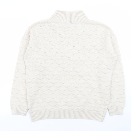 Next Women Ivory Mock Neck Knit Jumper Size M