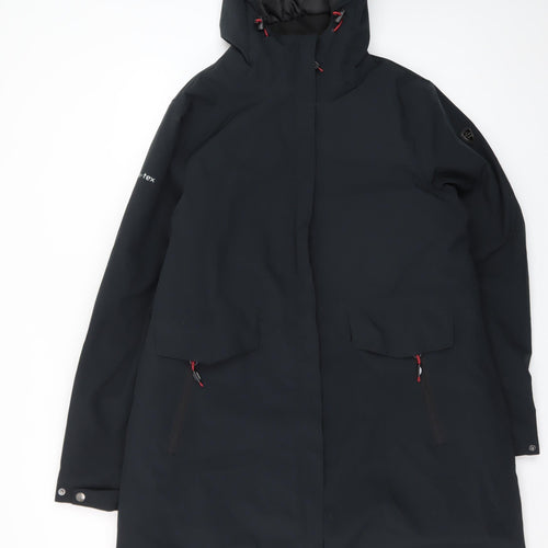Trespass Womens Black Waterproof Long Hooded Rain Coat XL