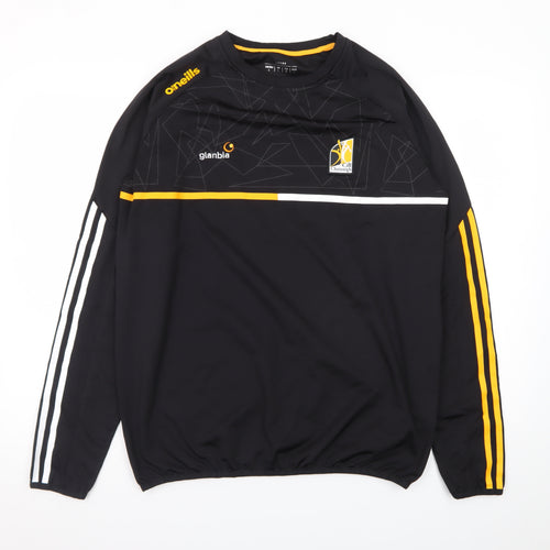 O'Neills Men's Black Kilkenny GAA Sports Long Sleeve T-Shirt L