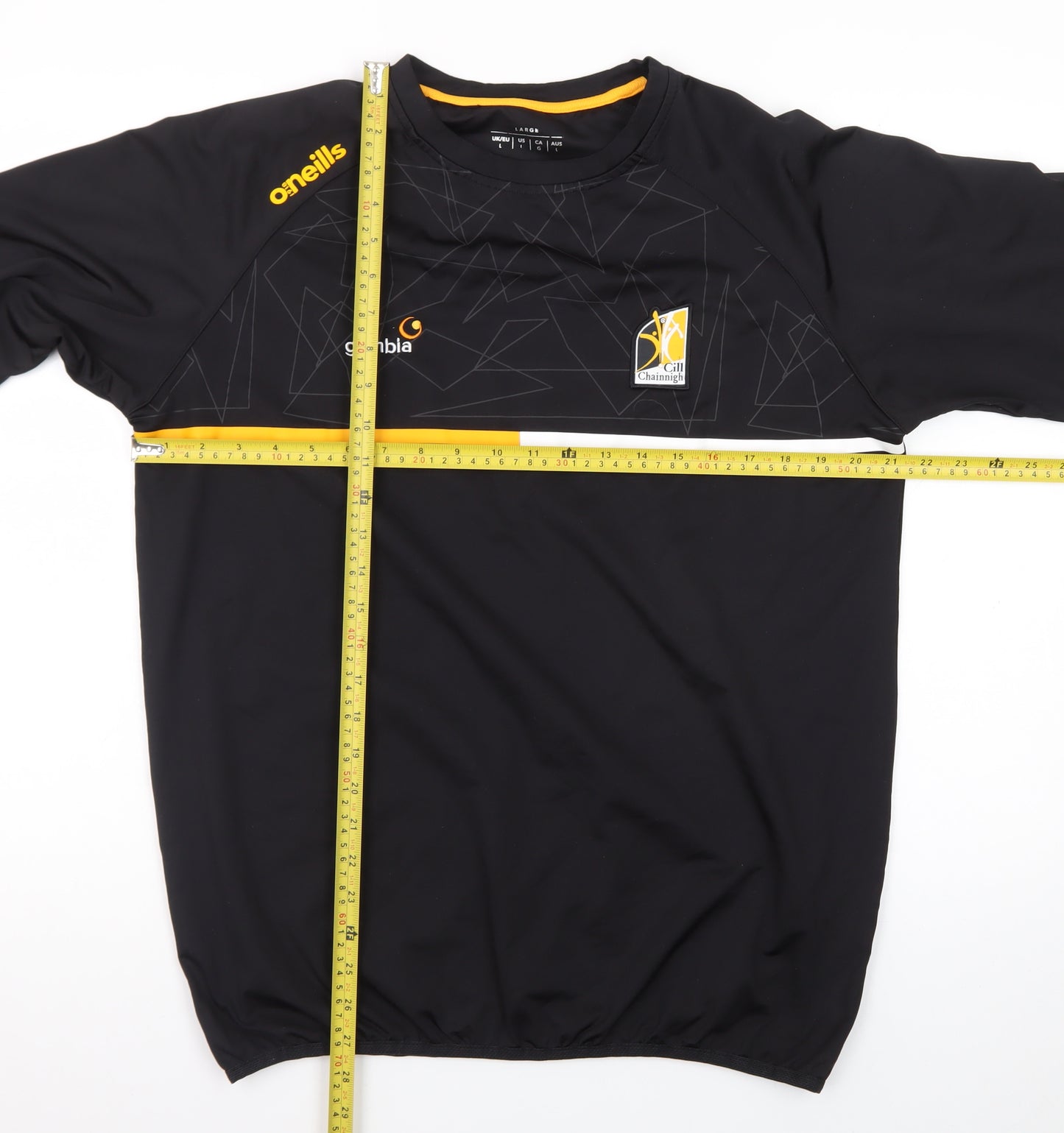 O'Neills Men's Black Kilkenny GAA Sports Long Sleeve T-Shirt L