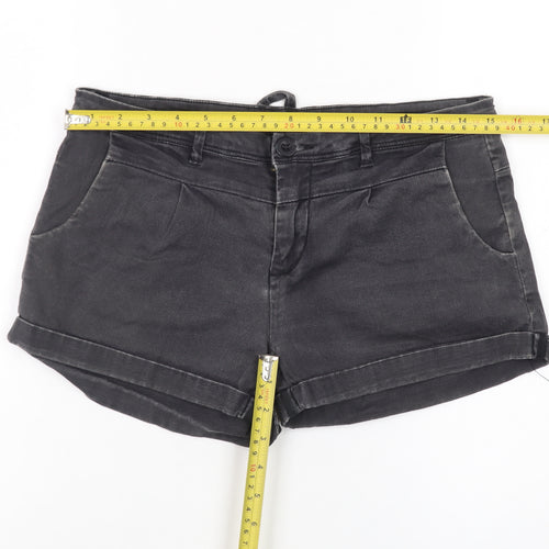 Mossimo Womens Black Chino Shorts Size L Denim Stretch Casual
