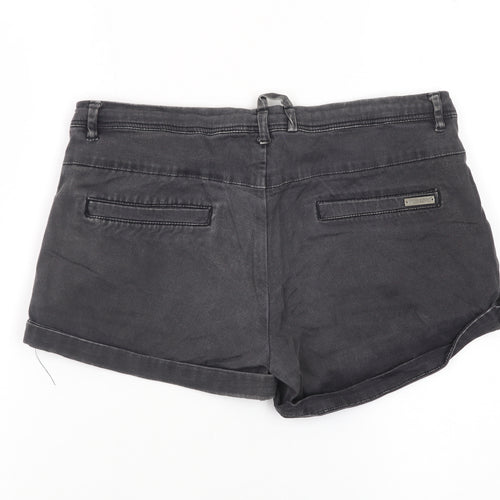 Mossimo Womens Black Chino Shorts Size L Denim Stretch Casual
