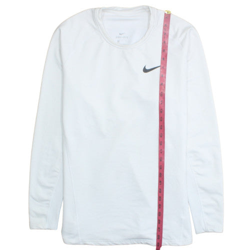 Nike Men's White Dri-FIT Long Sleeve Athletic T-Shirt Size S