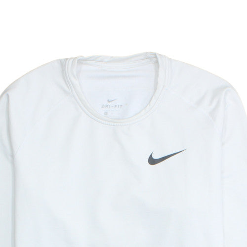 Nike Men's White Dri-FIT Long Sleeve Athletic T-Shirt Size S