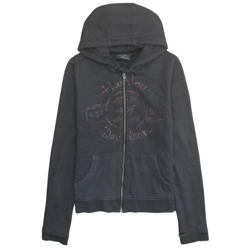 Harley-Davidson Women's Black Full Zip Hoodie Size M Cotton Blend