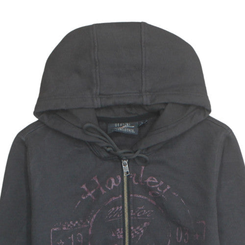 Harley-Davidson Women's Black Full Zip Hoodie Size M Cotton Blend