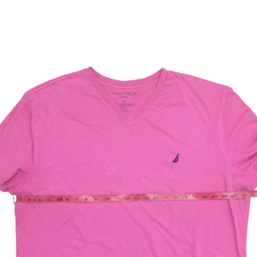 Nautica Men's Pink V-Neck Slim Fit Cotton T-Shirt XXL