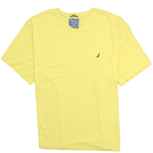 Nautica Men's Yellow V-Neck Deck T-Shirt 3XLT Cotton Stretch