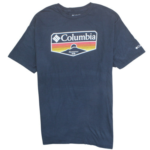Columbia Men's Navy Blue Graphic Short Sleeve Cotton T-Shirt XL